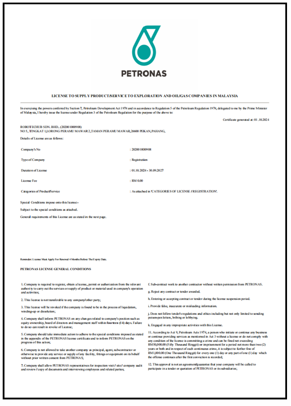 PETRONAS license preview